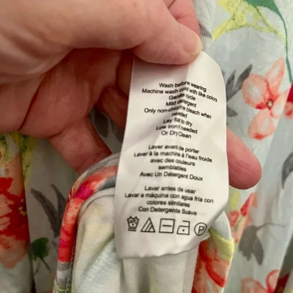 NWT Motherhood Maternity Floral Nursing Nightgown in Light Blue With Lace Trim - Picture 9 of 9